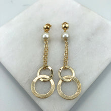Load image into Gallery viewer, Products 18K Gold Layered Pearl &amp; Rings Dangle Earrings 21.0443/92
