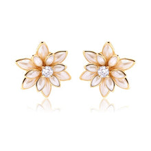 Load image into Gallery viewer, 18K Gold Layered Multi-Color Flower Design Push Back Earrings 21.0019/2/7/17/30/92/3 (More Colors)
