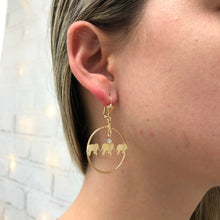Load image into Gallery viewer, 18K Gold Layered Elephant Design with Cubic Zirconia, Dangle Earrings 21.0021/1
