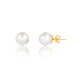 18K Gold Layered 12 mm Pearl Ball Stud Earrings 21.0025/92