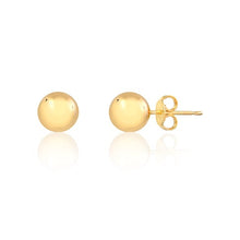 Load image into Gallery viewer, 18K Gold Layered 8mm Gold Ball Stud Earrings 21.0037
