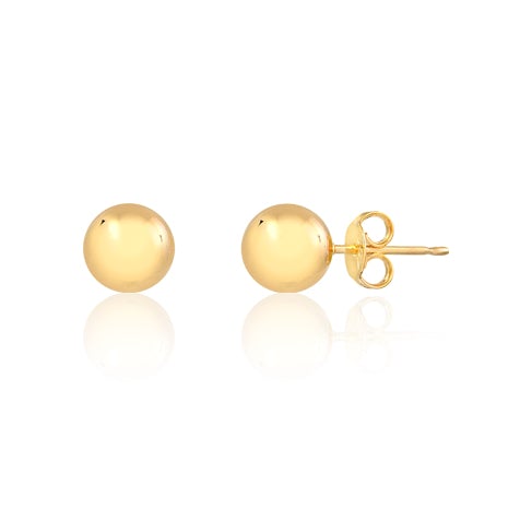 18K Gold Layered 8mm Gold Ball Stud Earrings 21.0037