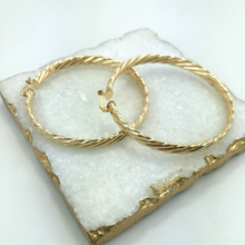 Load image into Gallery viewer, 18K Gold Layered Twist 64mm Hoops 21.0063
