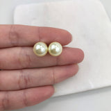 18K Gold Layered 10mm Simulated Pearl Stud Earrings 21.0076/92