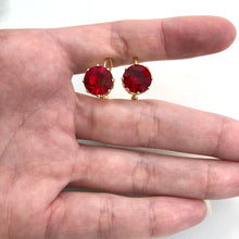 Load image into Gallery viewer, 18K Gold Layered Assorted Rhinestone Colors Leverback Earrings 21.0087/1/2/3/4/5/6/7/9
