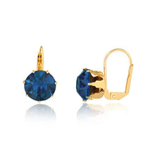 Load image into Gallery viewer, 18K Gold Layered Assorted Rhinestone Colors Leverback Earrings 21.0087/1/2/3/4/5/6/7/9
