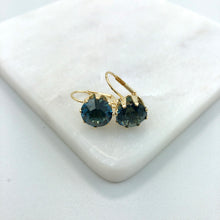 Load image into Gallery viewer, 18K Gold Layered Assorted Rhinestone Colors Leverback Earrings 21.0087/1/2/3/4/5/6/7/9
