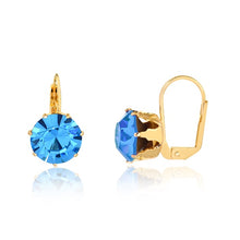 Load image into Gallery viewer, 18K Gold Layered Assorted Rhinestone Colors Leverback Earrings 21.0087/1/2/3/4/5/6/7/9
