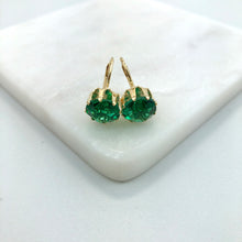 Load image into Gallery viewer, 18K Gold Layered Assorted Rhinestone Colors Leverback Earrings 21.0087/1/2/3/4/5/6/7/9
