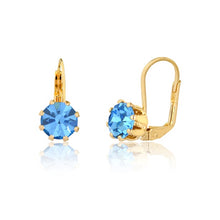 Load image into Gallery viewer, 18K Gold Layered Assorted Rhinestone Colors Stud Leverback Earrings 21.0090/3/4/6
