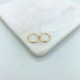 18K Gold Layered 13mm Endless-loop Hoops 21.0092