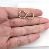 18K Gold Layered 13mm Endless-loop Hoops 21.0092