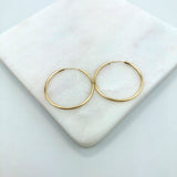 18K Gold Layered 28mm Endless-Loop Hoops 21.0094