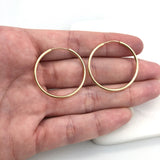 18K Gold Layered 28mm Endless-Loop Hoops 21.0094