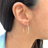 18K Gold Layered 28mm Endless-Loop Hoops 21.0094