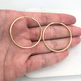 18K Gold Layered 34mm Endless-Loop Hoops Earrings 21.0095