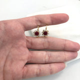 18K Gold Layered Assorted Colors Flower Design Leverback Earrings 21.0108/1/2/3 (More Colors)