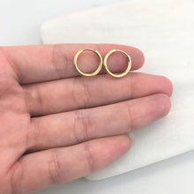 Load image into Gallery viewer, 18K Gold Layered 13 mm Endless-Loop Hoops 21.0120
