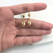 Load image into Gallery viewer, 18K Gold Layered 8mm Cutout Ball Leverback Earrings 21.0122
