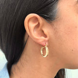 18K Gold Layered 20 mm Twisted Hoops 21.0127