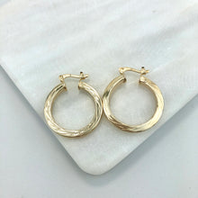 Load image into Gallery viewer, 18K Gold Layered 25mm Twisted Hoops 21.0128
