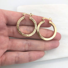 Load image into Gallery viewer, 18K Gold Layered 25mm Twisted Hoops 21.0128
