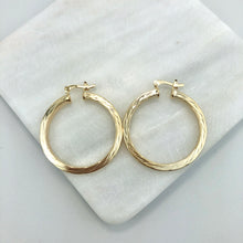 Load image into Gallery viewer, 18K Gold Layered 35mm Twisted Hoops 21.0129
