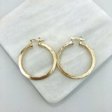 18K Gold Layered 35mm Twisted Hoops 21.0129