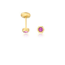 Load image into Gallery viewer, 18K Gold Layered Kids Rhinestone Stud Plug Earrings 21.0137/1/7
