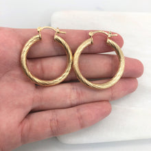Load image into Gallery viewer, 18K Gold Layered 31 mm Cylinder Twisted Hoops 21.0143
