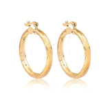 18K Gold Layered 38 mm Cylinder Twisted Hoops 21.0144