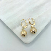 Load image into Gallery viewer, 18K Gold Layered Textured Ball Leverback Earrings 21.0149
