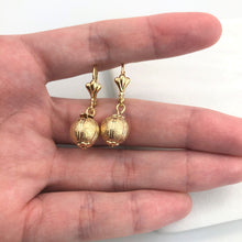 Load image into Gallery viewer, 18K Gold Layered Textured Ball Leverback Earrings 21.0149
