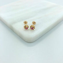 Load image into Gallery viewer, 18K Gold Layered Cubic Zirconia Plugs Kids Earrings with Star Shape 21.0153/1/7
