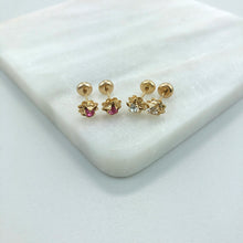 Load image into Gallery viewer, 18K Gold Layered Cubic Zirconia Plugs Kids Earrings with Star Shape 21.0153/1/7
