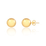 18K Gold Layered 11 mm Stud Ball Push Back Earrings 21.0161