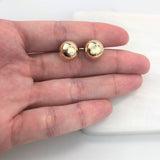 18K Gold Layered 11 mm Stud Ball Push Back Earrings 21.0161