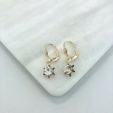 18K Gold Layered Rhinestone Lever Back Earrings 21.0166/1/2/3/6/7