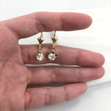 18K Gold Layered Rhinestone Lever Back Earrings 21.0166/1/2/3/6/7