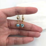 18K Gold Layered Rhinestone Lever Back Earrings 21.0166/1/2/3/6/7