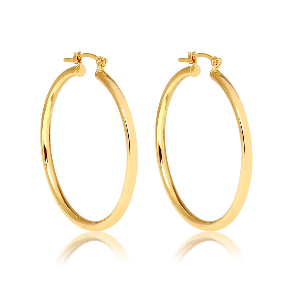18K Gold Layered 44 mm Hoops 21.0180