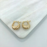 18K Gold Layered Textured Hoops Kids Earrings 21.0183