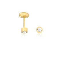 Load image into Gallery viewer, 18K Gold Layered Assorted Cubic Zirconia Colors Cylinder Stud Plugs Kids Earrings 21.0198/1/3
