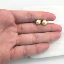 Load image into Gallery viewer, 18K Gold Layered 7mm Pearl Stud Push Back Earrings 21.0206/92

