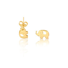 Load image into Gallery viewer, 18K Gold Layered Cut Out Elephant Design Plug Kids Earrings 21.0209

