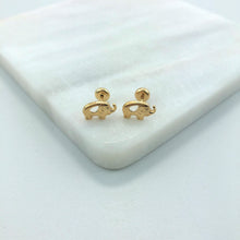 Load image into Gallery viewer, 18K Gold Layered Cut Out Elephant Design Plug Kids Earrings 21.0209
