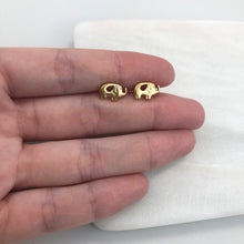 Load image into Gallery viewer, 18K Gold Layered Cut Out Elephant Design Plug Kids Earrings 21.0209
