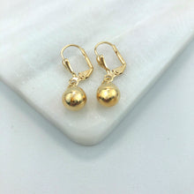 Load image into Gallery viewer, 18K Gold Layered 8 mm Stud Ball Lever back Earrings 21.0227

