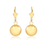 18K Gold Layered 12 mm Stud Ball Lever Back Earrings 21.0229