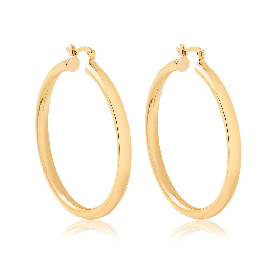 18K Gold Layered 47 mm Cylinder Hoops 21.0245